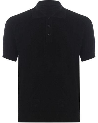 Paolo Pecora Polo Shirt Made Of Cotton Thread - Black