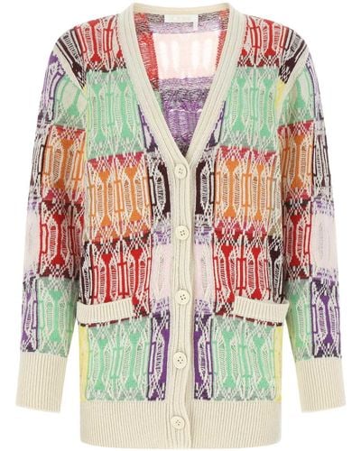 Chloé Embroidered Cashmere Blend Cardigan - Multicolour