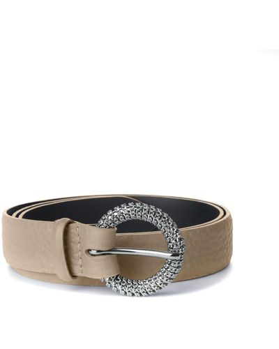 Orciani Soft Chain Buckle Leather Belt - Natural