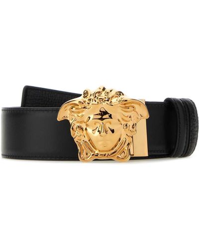 Versace Leather Reversible Belt - Black