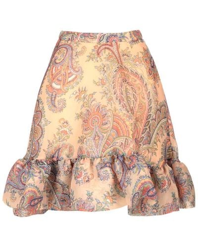 Etro Skirt From Organza - Natural