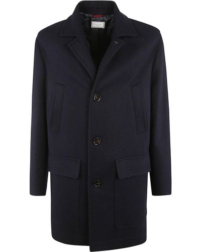 Brunello Cucinelli Classic Buttoned Short Coat - Men - Blue