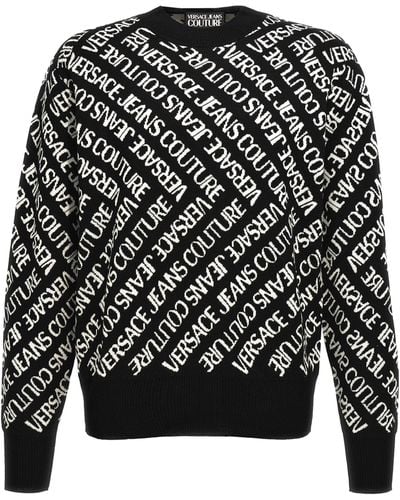 Versace All Over Logo Sweater Sweater, Cardigans - Black