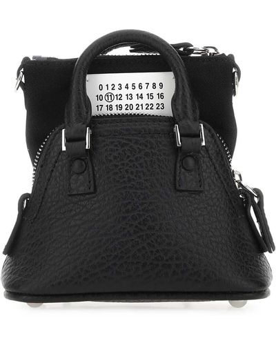 Maison Margiela Leather And Fabric 5Ac Handbag - Black