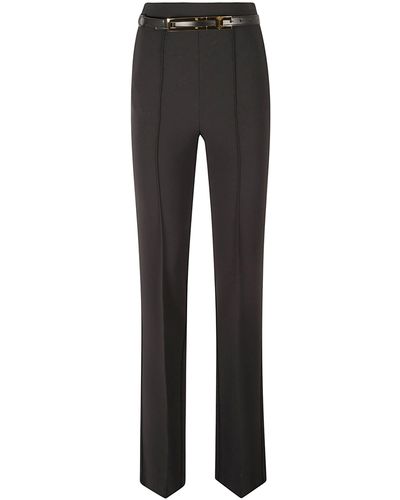 Elisabetta Franchi Trousers With Belt - Black