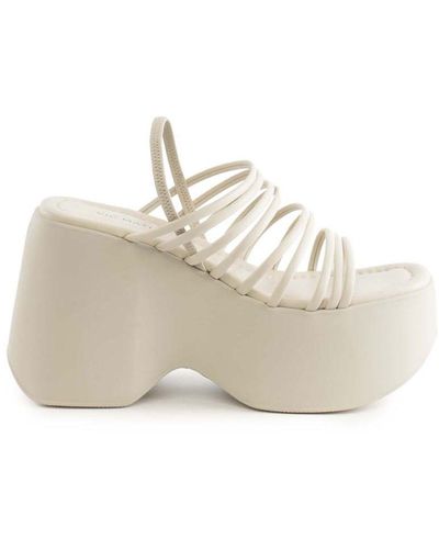 Vic Matié Platform Sandal In Nappa Leather - White