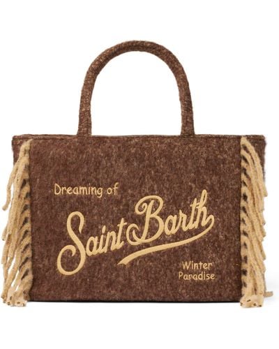 Mc2 Saint Barth Vanity Blanket Shoulder Bag With Fringes - Brown