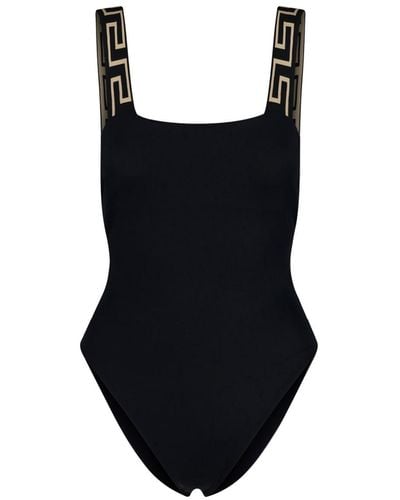 Versace 'greek' One-piece Swimsuit - Black