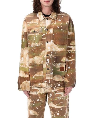 MSGM Dripping Camo Shirt Jacket - Natural