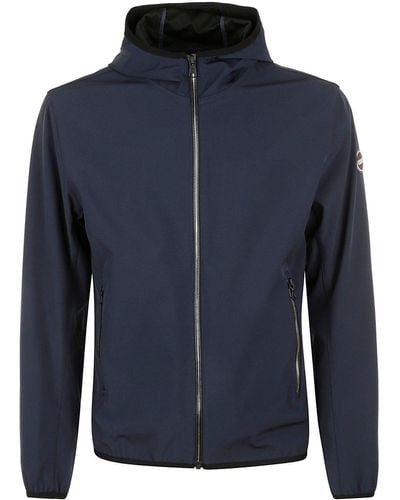 Colmar Logo Patch Hooded Zipped Jacket - Blue