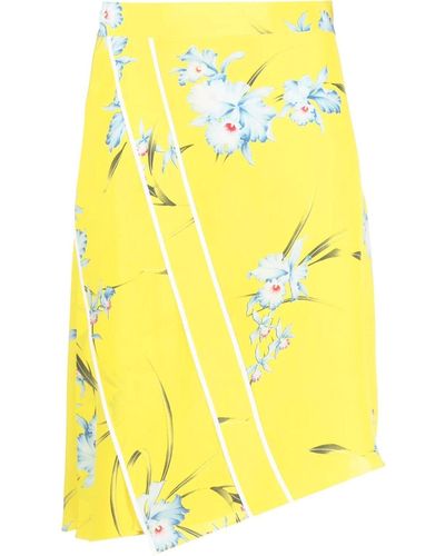 N°21 Floral-print Asymmetric Skirt - Yellow