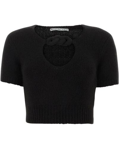 Alexander Wang Circle Cut-out Knit Top - Black