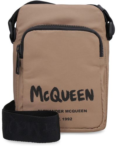 Alexander McQueen Mini Urban Biker Messenger Bag With Logo - Brown