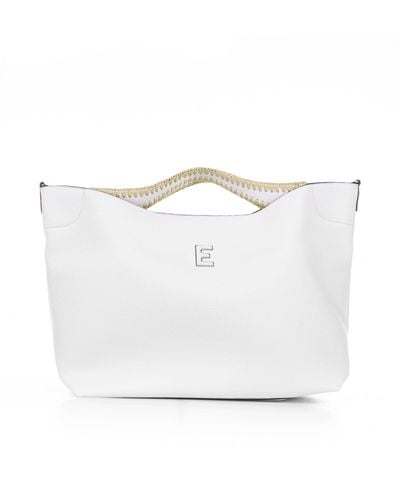 Ermanno Scervino Rachele Large Leather Handbag - White