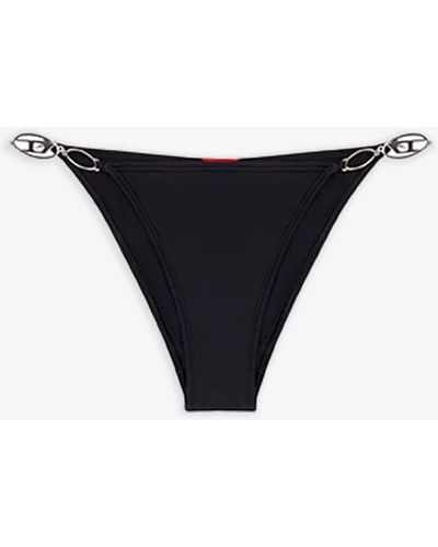 DIESEL Bikini Briefs With Oval D Plaques - Black