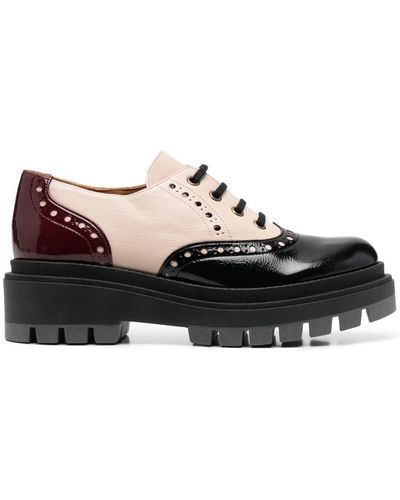 Chie Mihara Colour-block Leather Brogues - Black