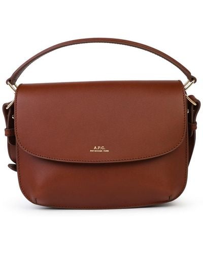 A.P.C. Small Sarah Leather Bag - Brown