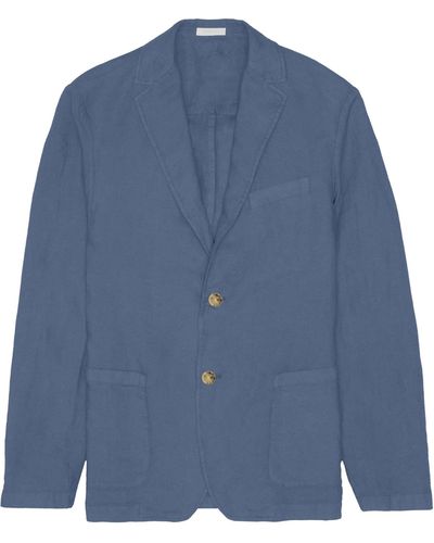 Altea Air Force Single-Breasted Linen Jacket - Blue