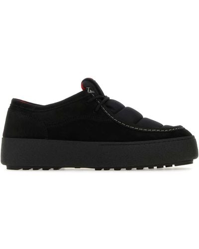 Moon Boot Suede And Nylon Mtrack Low Ankle Boots - Black