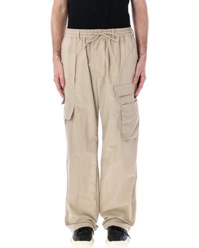Y-3 Crinkle Nylon Cargo Trousers - Natural