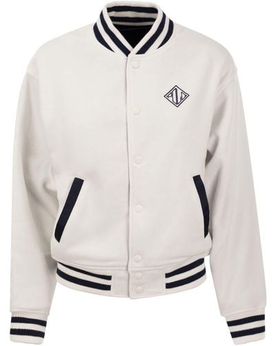Polo Ralph Lauren Double Knitted Bomber Jacket - White