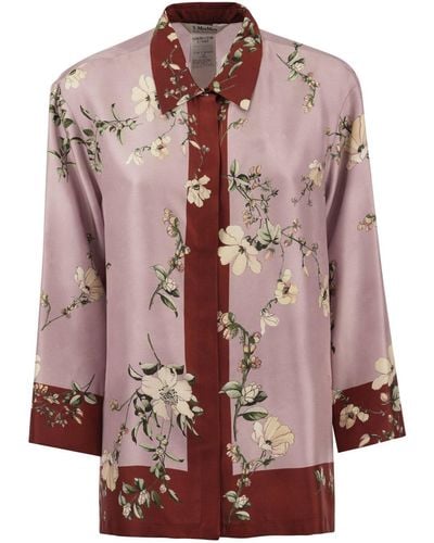 Max Mara Fashion Patterned Silk Shirt - Pink