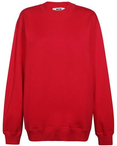 MSGM Cotton Crew-neck Sweatshirt - Red