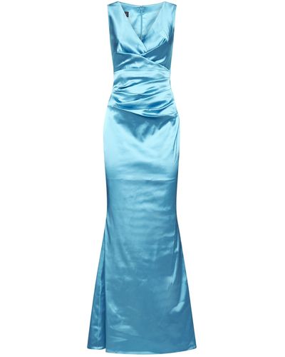 Talbot Runhof Stretch Satin Duchesse Dress - Blue