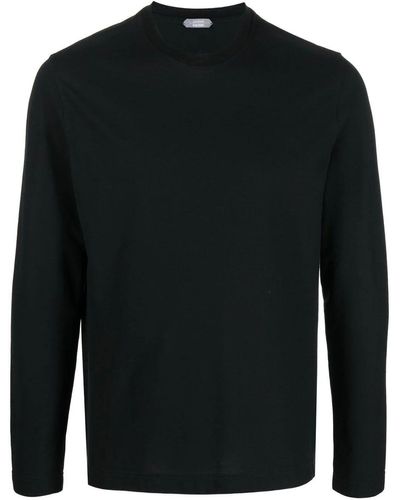 Zanone Long Sleeves T-Shirt - Black