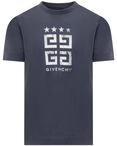 Givenchy 4g Stars T-shirt In Cotton - Blue