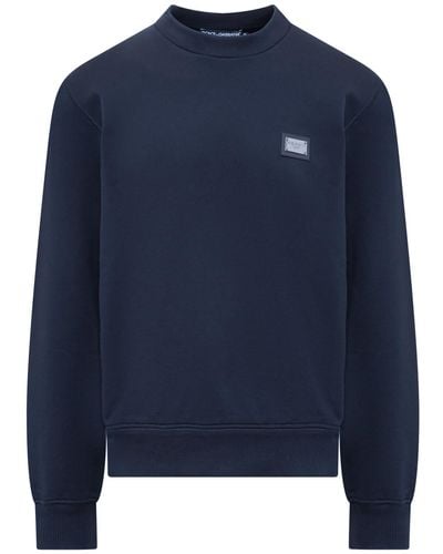 Dolce & Gabbana Sweatshirt With Logo - Blue