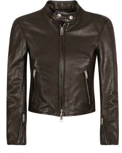 Balenciaga Cropped Zip Jacket - Black