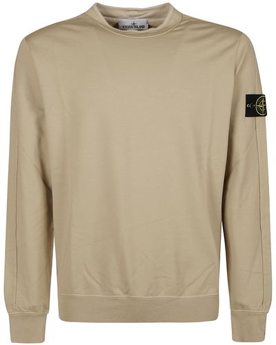 Stone Island Logo Sleeve Sweatshirt - Natural