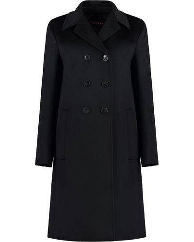 Max Mara Studio Faiti Double-Breasted Coat - Black