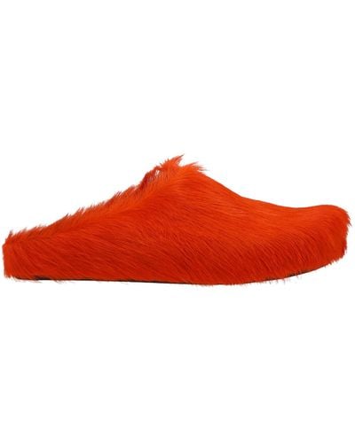 Marni Eco Fur Sabots - Red