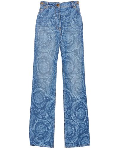 Versace Regular Barocco Denim Jeans - Blue