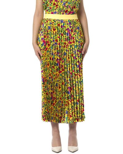 Weekend by Maxmara All-Over Floral Printed Pleated Skirt - Yellow