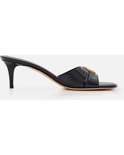 Fendi Slide Patent Leather Heels - Black