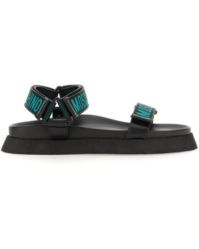 Moschino Sandal With Logo - Green