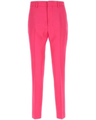 Ami Paris Pantalone In Lana Fucsia - Pink