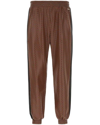 Koche Polyester And Synthetic Leather Joggers - Brown
