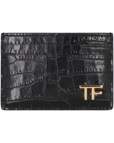 Tom Ford Leather Card Holder - Black