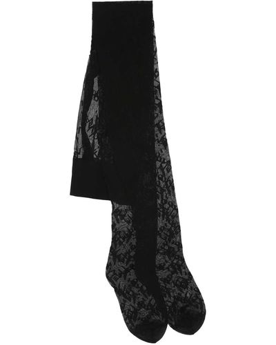 Fendi Logo Embroidered Stretched Leggings - Black
