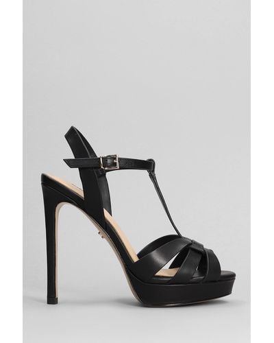 Lola Cruz Aria Platform Sandals - Black