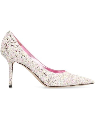 Jimmy Choo Love 85 Glitter Court Shoes - Pink
