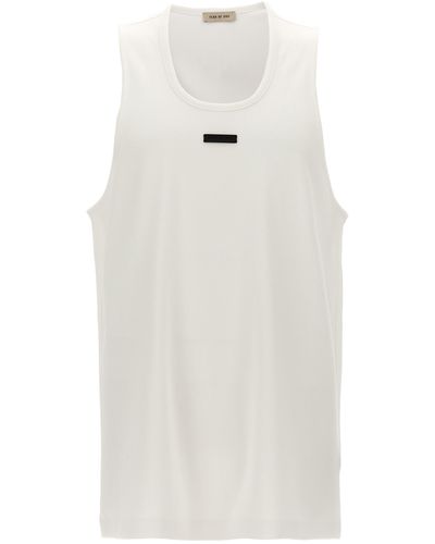 Fear Of God Leather Logo Patch Tank Top - White