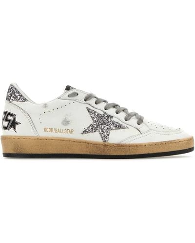 Golden Goose Leather Ball Star Trainers - White
