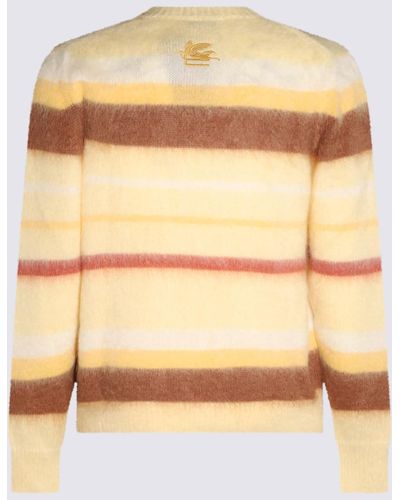 Etro Cream Mohair And Wool Blend Stripe Jumper - Natural