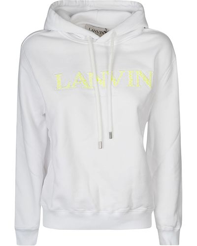 Lanvin Curb Logo Hooded Sweatshirt - White