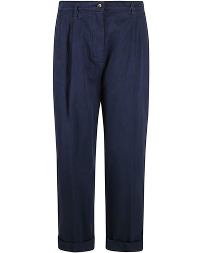 Etro Buttoned Classic Trousers - Blue